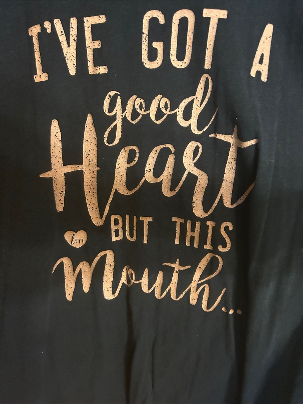 Black Lulu+mac Graphic Tee with Metallic Print